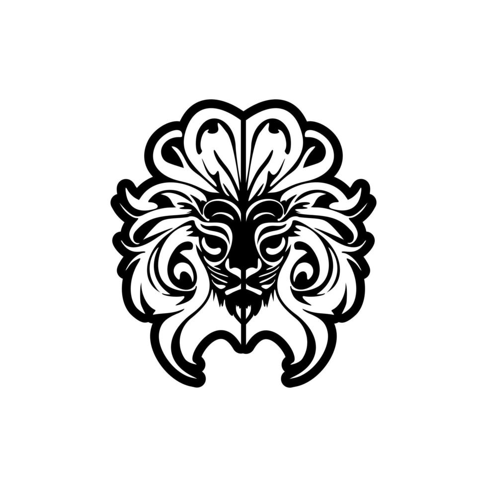 logo de un león en negro y blanco vector. vector