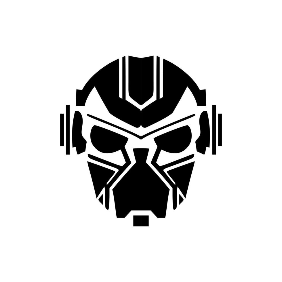 Vector logo of a black and white robot. 21560556 Vector Art at Vecteezy