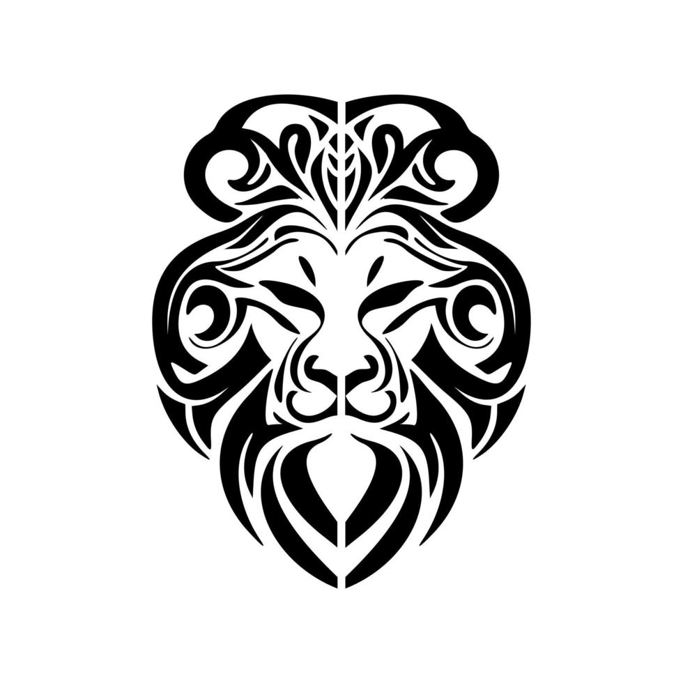 Vector logo of a black and white lion.