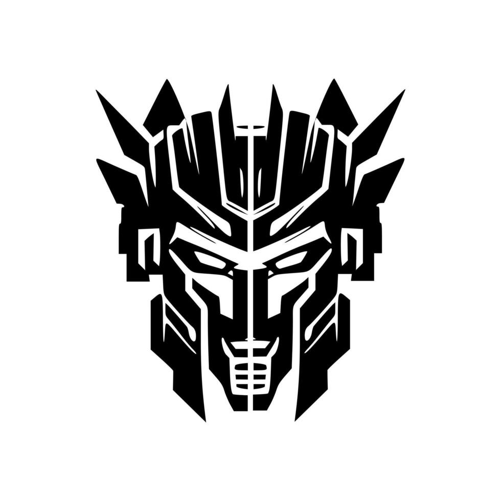 Vector robot logo featuring black and white design.