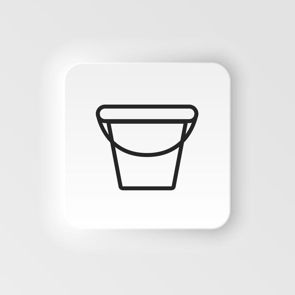 Paint, pot vector icon. Element of design tool for mobile concept and web apps vector. Thin neumorphic style vector icon for website design on neumorphism white background