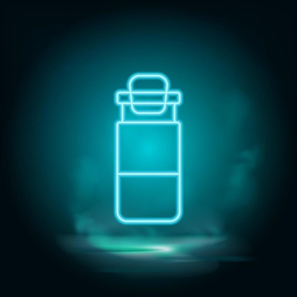 Weather bottle vector neon icon. Food blue neon illustration. Weather bottle vector neon icon on white background on white background