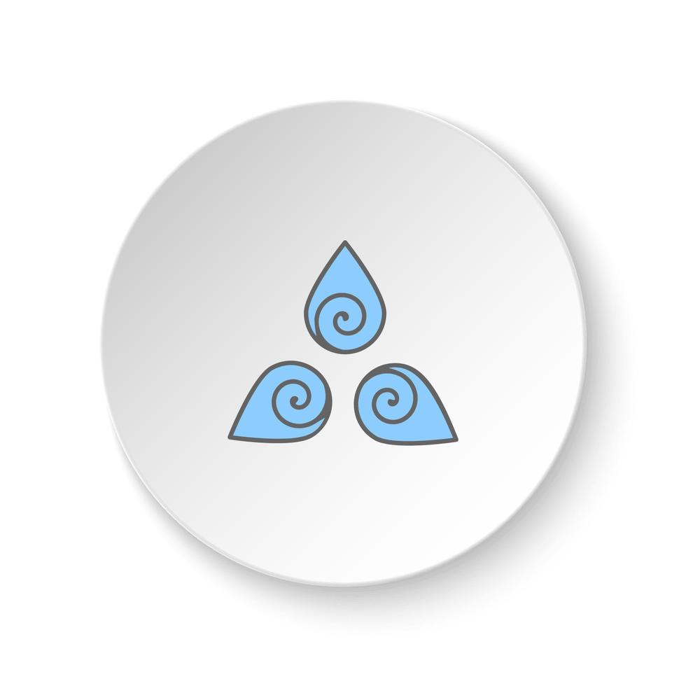 Round button for web icon, Harmony symbol. Button banner round, badge interface for application illustration on white background vector