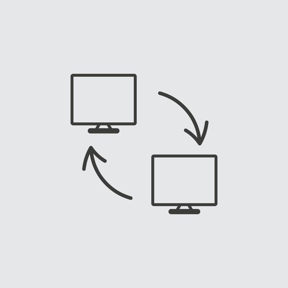 Networking, monitor, outline, icon. Web Development Vector Icon. Element of simple symbol for websites, web design, mobile app, infographics. Line symbol for website design on white background