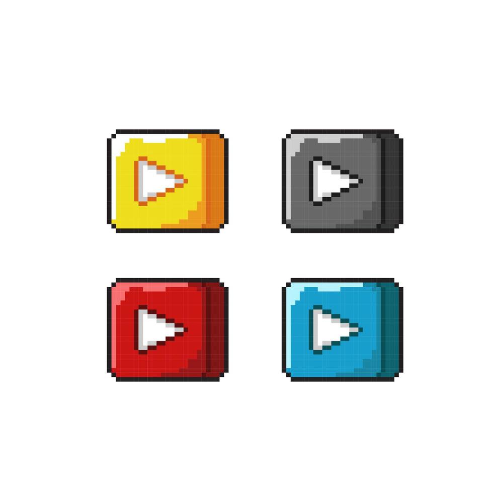 play button in pixel art style vector