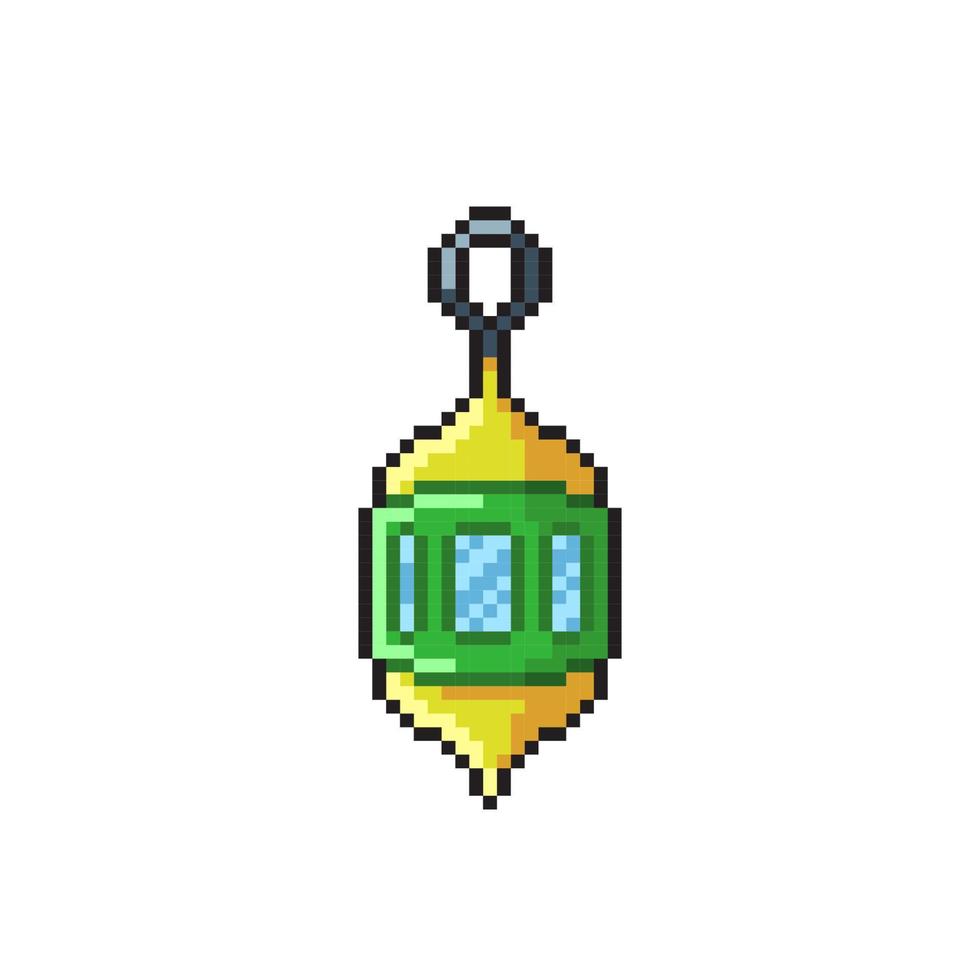 arabic lantern in pixel art style vector