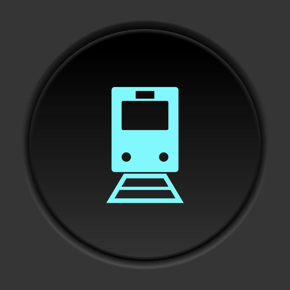 Round button icon Train. Button banner round badge interface for application illustration on dark background vector