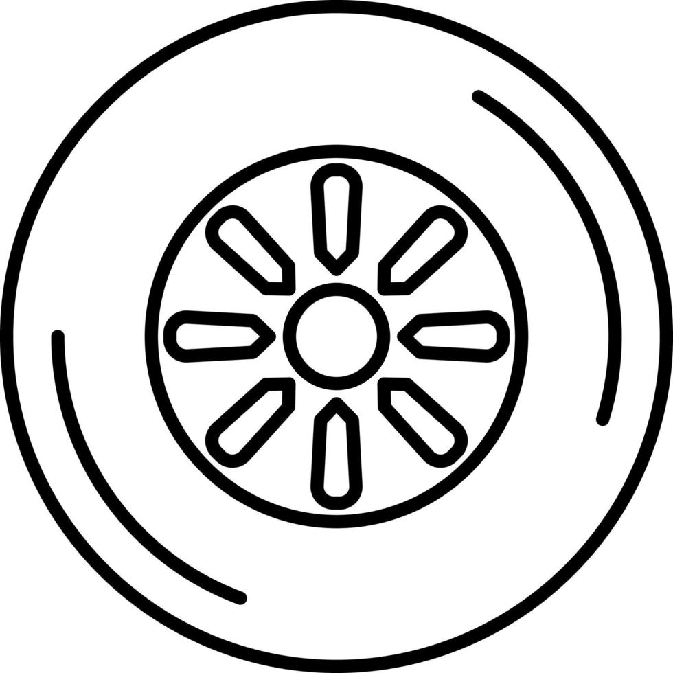 Car, part, tire vector icon on transparent background. Outline Car, part, tire vector icon