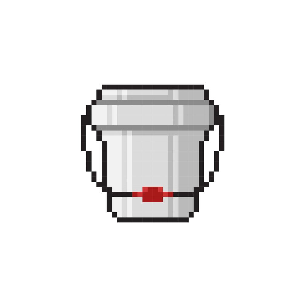 paint bucket in pixel art style vector