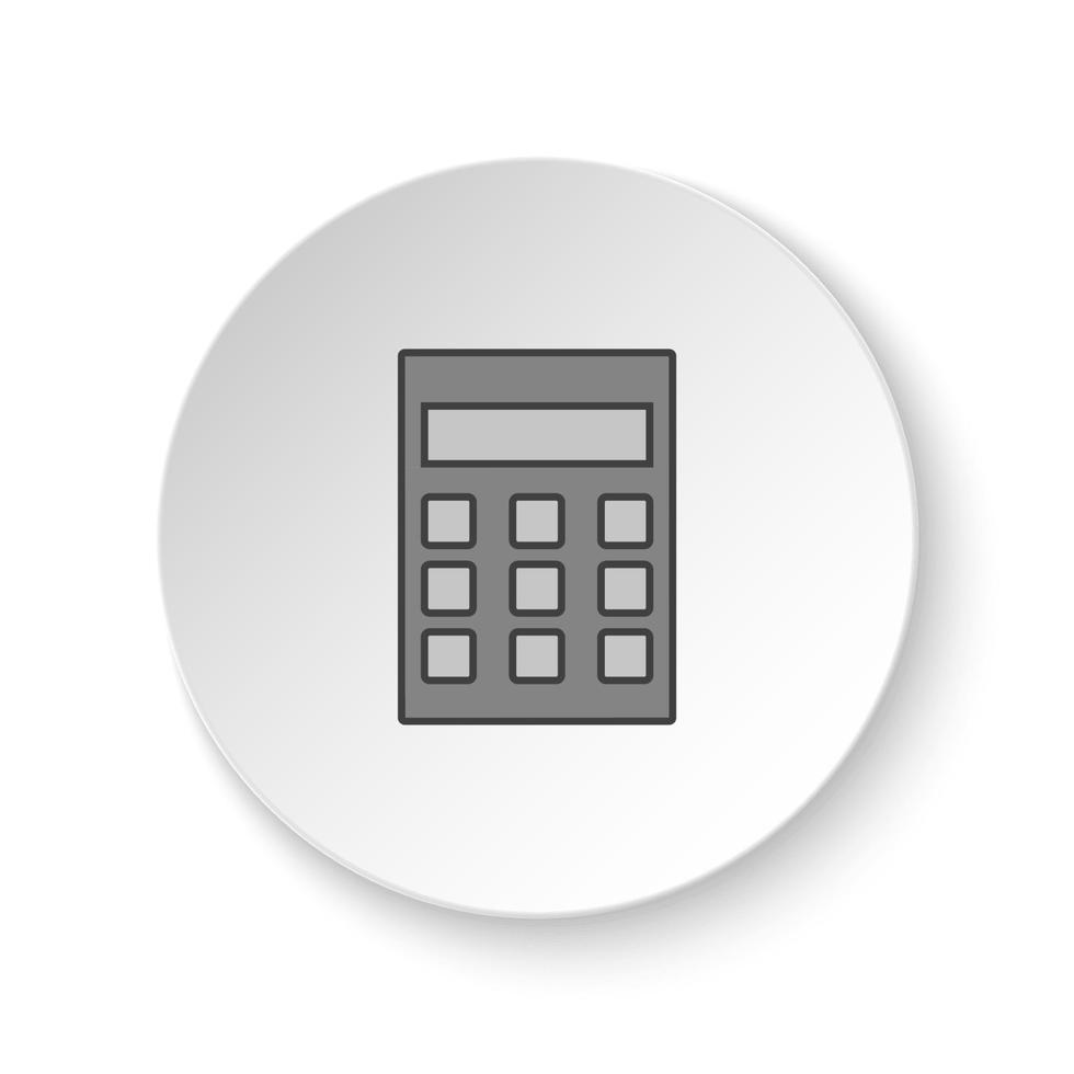 Round button for web icon, Calculator. Button banner round, badge