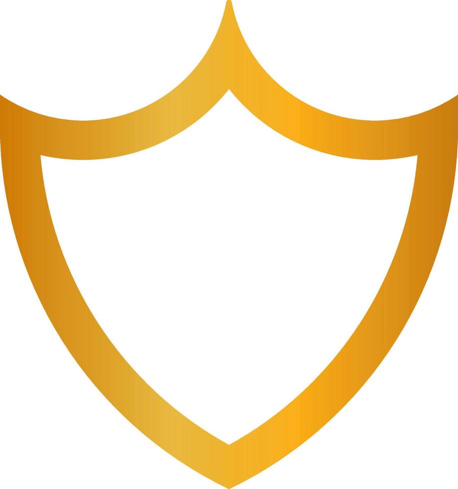 Vector gold shield icon. Vector icon