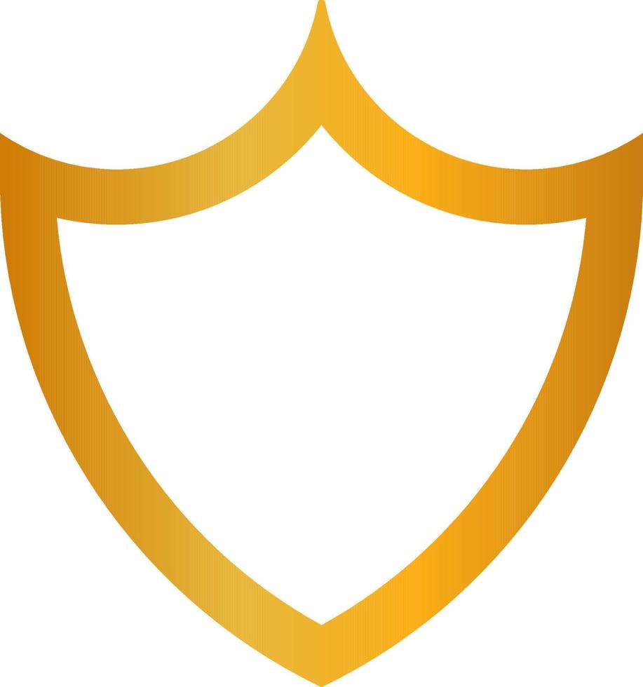 Vector gold shield icon. Vector icon