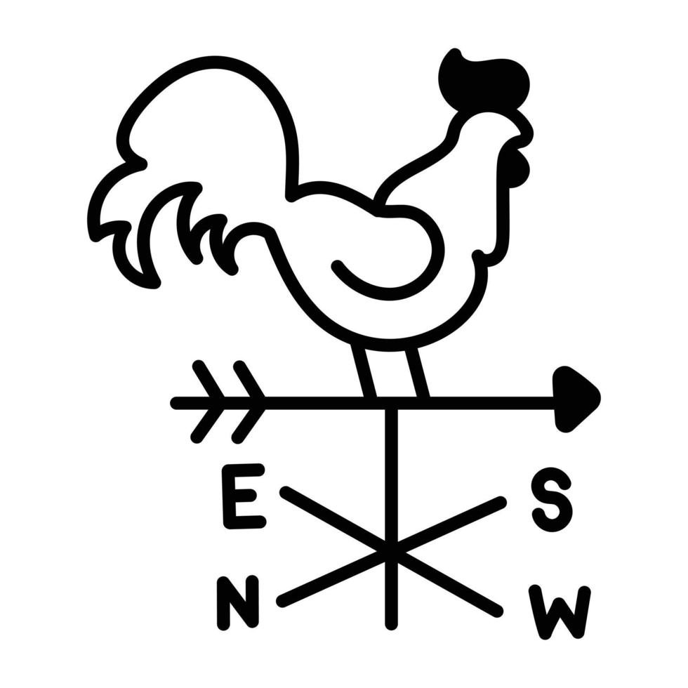 Trendy Rooster Weathervane vector