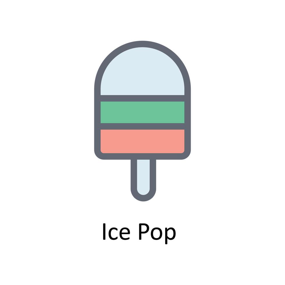 Ice Pop  Vector Fill Outline Icons. Simple stock illustration stock