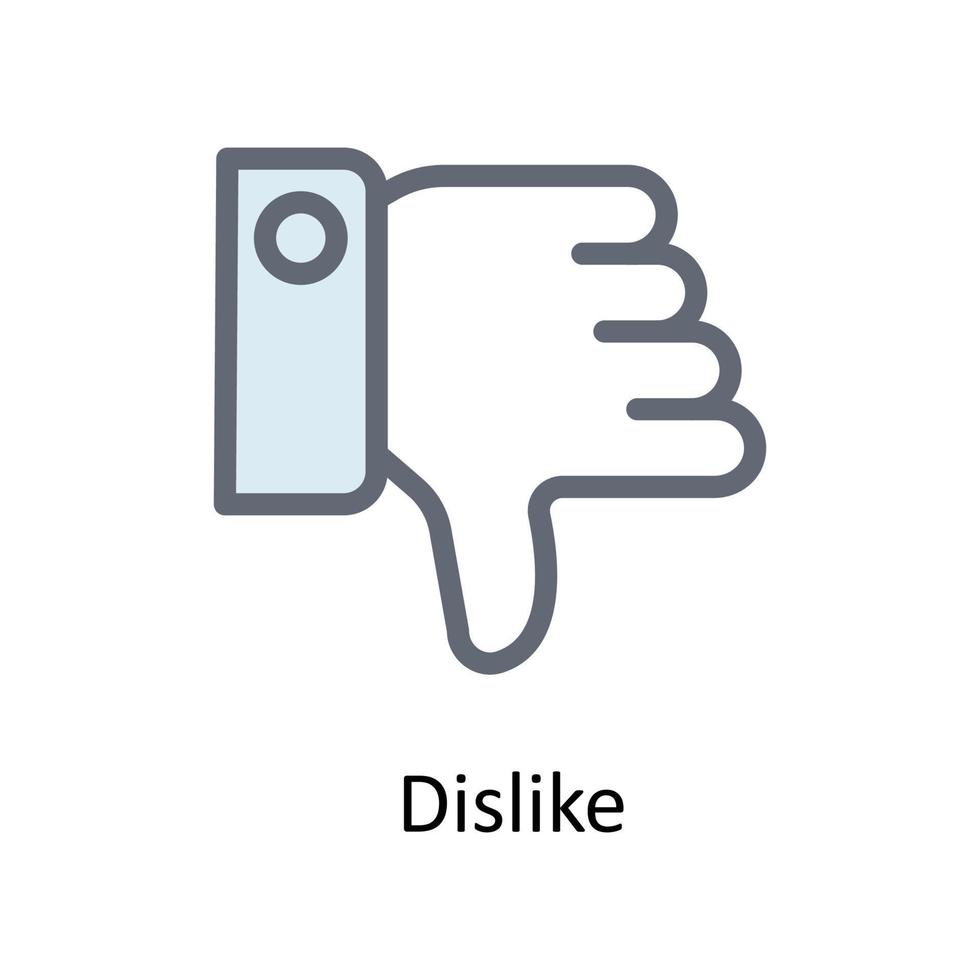 Dislike Vector Fill Outline Icons. Simple stock illustration stock