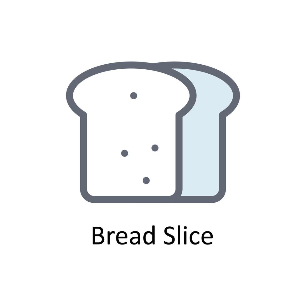 Bread Slice Vector Fill Outline Icons. Simple stock illustration stock
