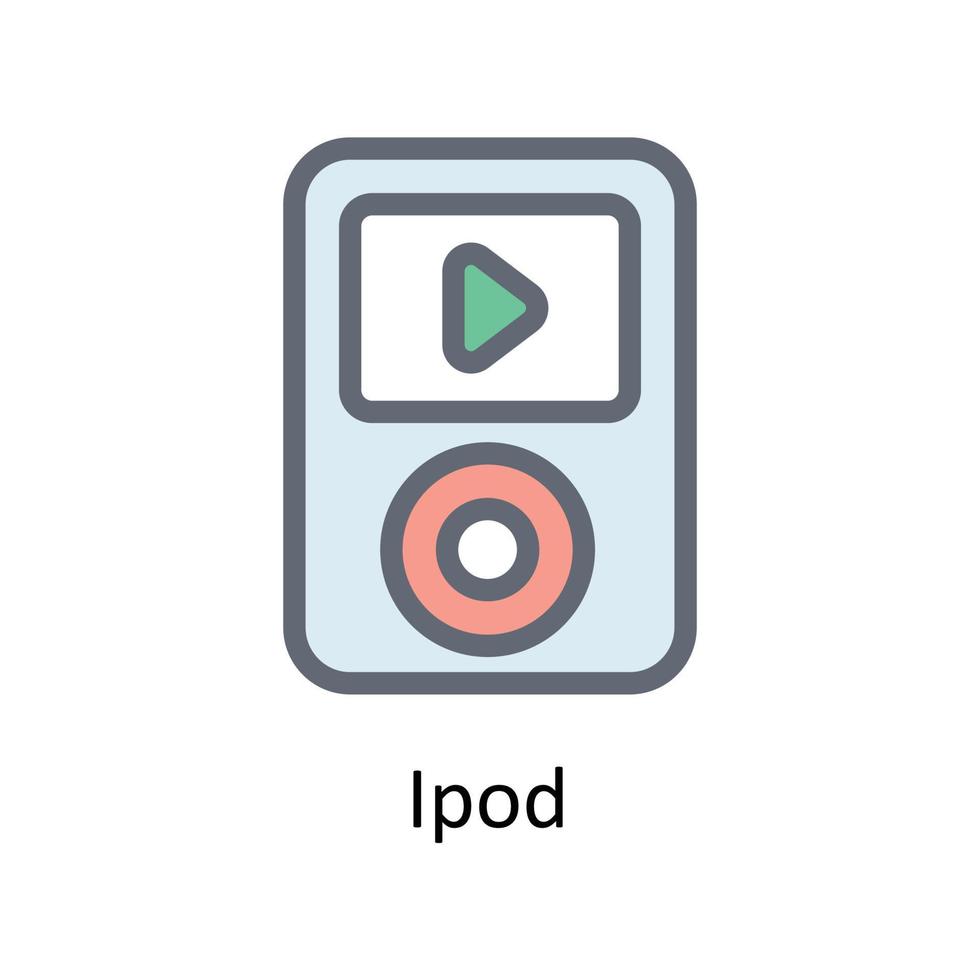 iPod Vector Fill Outline Icons. Simple stock illustration stock