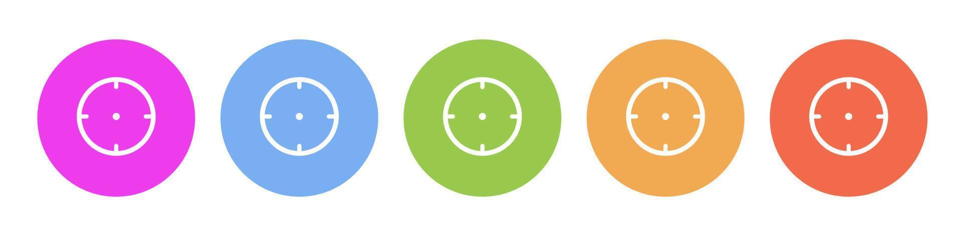 Multi colored flat icons on round backgrounds. Spyhole multicolor circle vector icon on white background