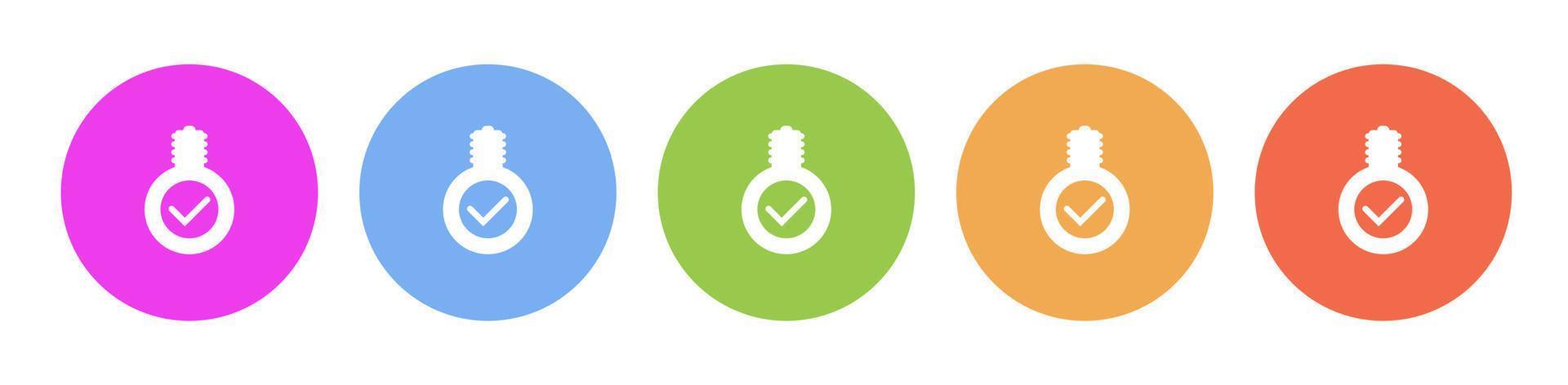 Multi colored flat icons on round backgrounds. adequate, lightning multicolor circle vector icon on white background