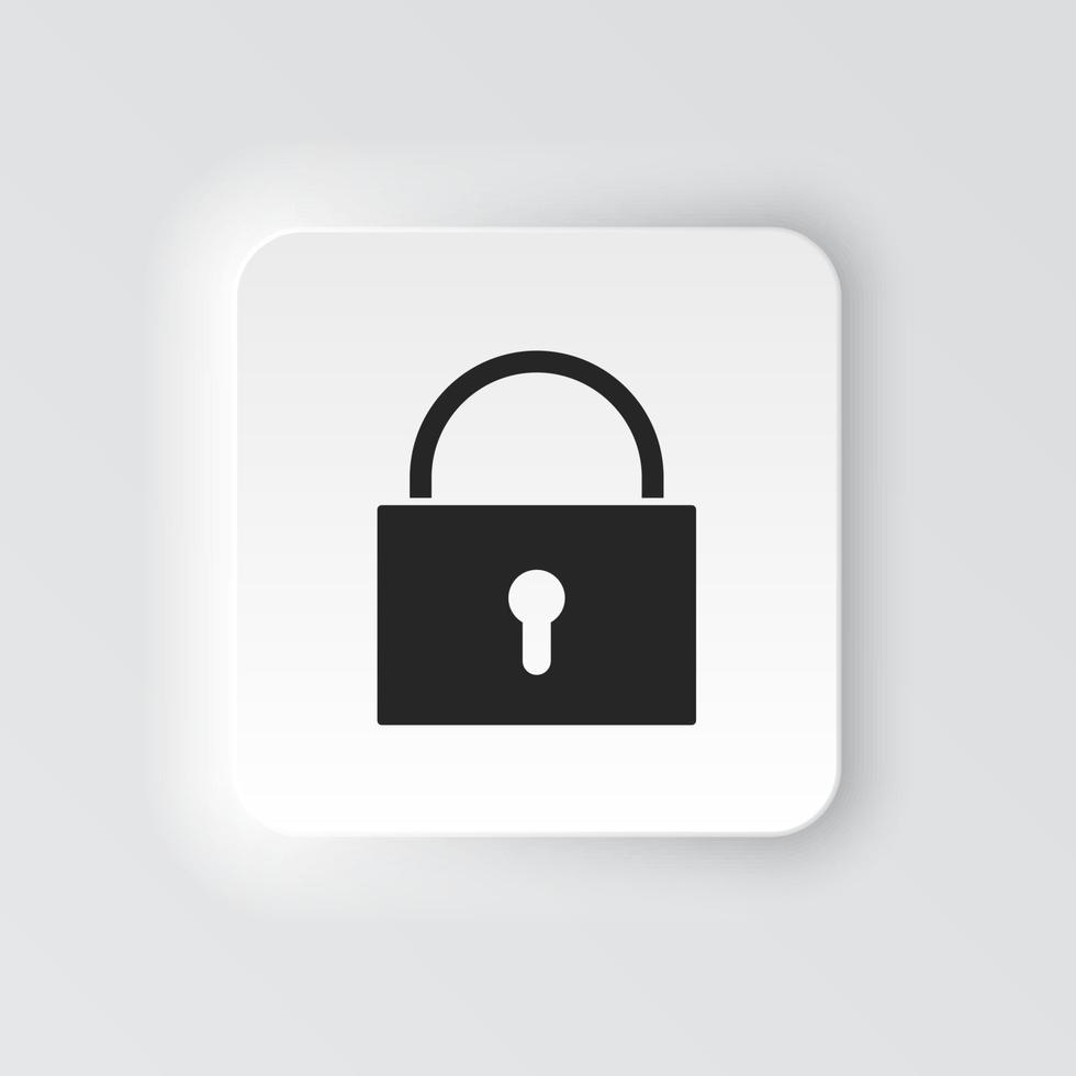 Rectangle button icon Key. Button banner Rectangle badge interface for application illustration on neomorphic style on white background vector
