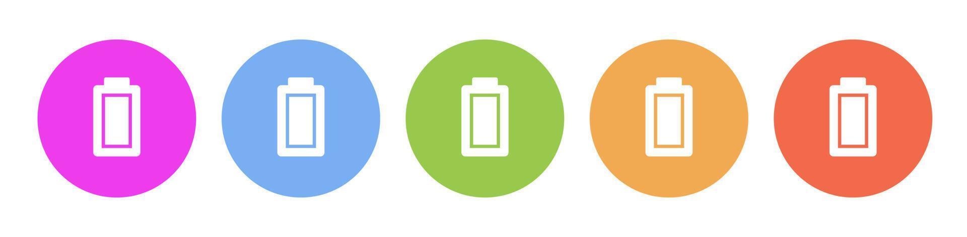 Multi colored icon battery. Button banner round badge interface for application illustration on white background vector