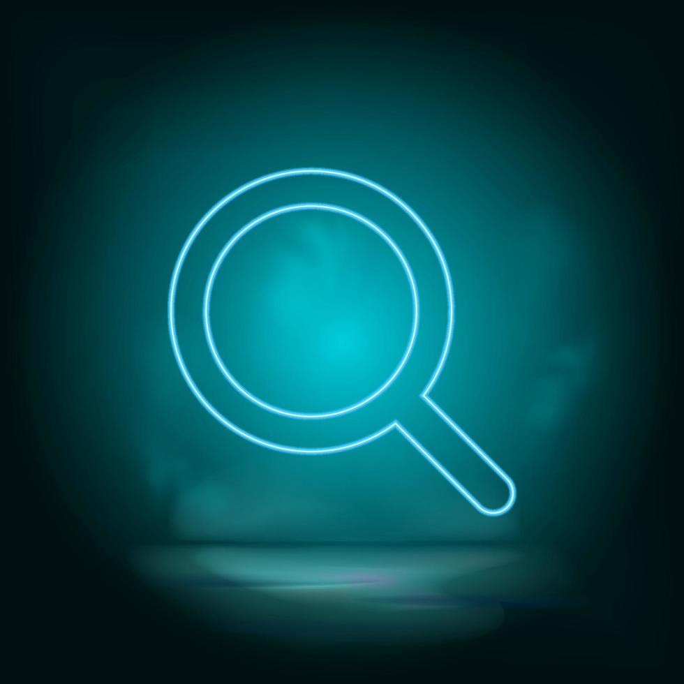 Magnifier blue neon vector icon. Simple element illustration from map and navigation concept. Magnifier blue neon vector icon. Real estate concept vector illustration. on white background