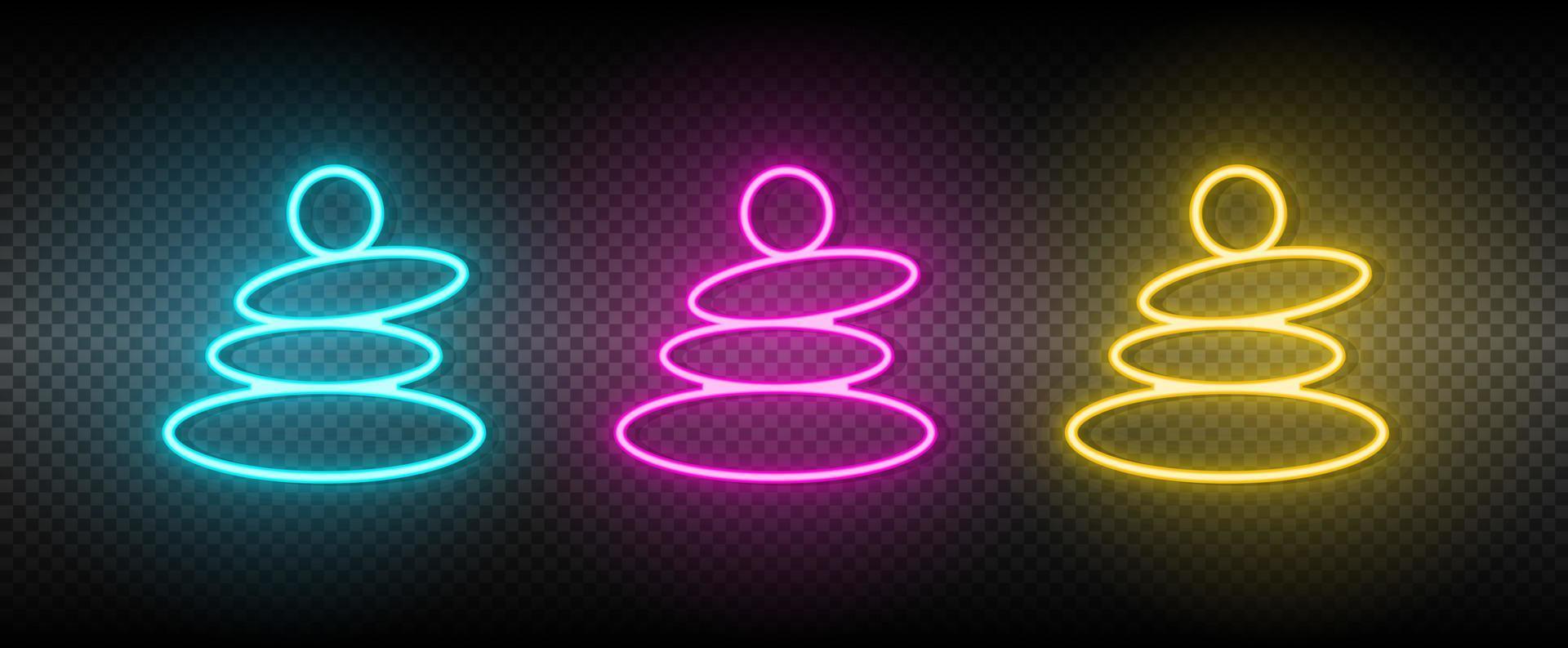 Hot stones symbol neon vector icon