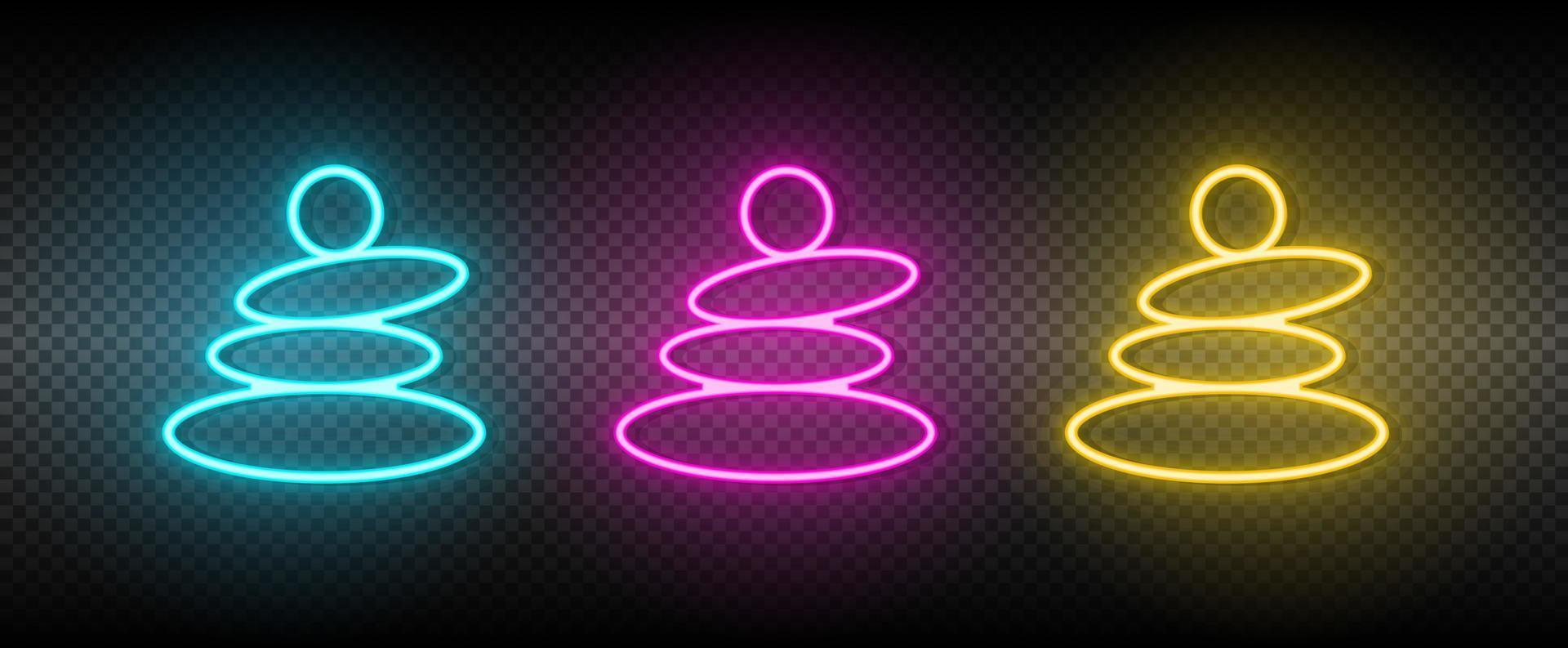 Hot stones symbol neon vector icon