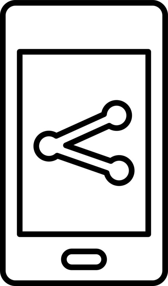 Line vector icon phone, share. Outline vector icon on white background