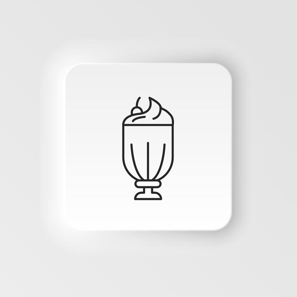 Neumorphic style food and drink vector icon. Ice cream icon isolated . Dessert symbol modern, simple, vector, icon for website design, mobile app, ui. Vector Illustration. on neumorphism.