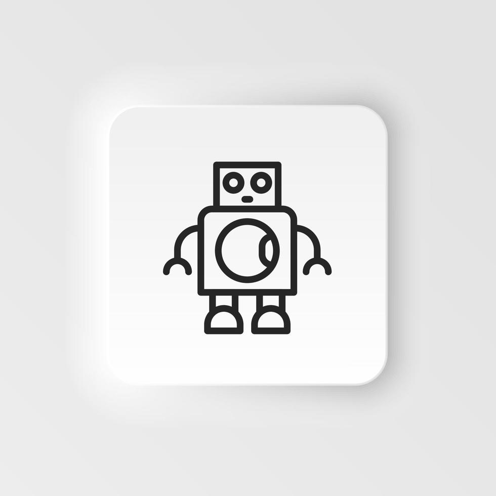Artificial intelligence, bionic man icon - Vector neumorphic style vector icon