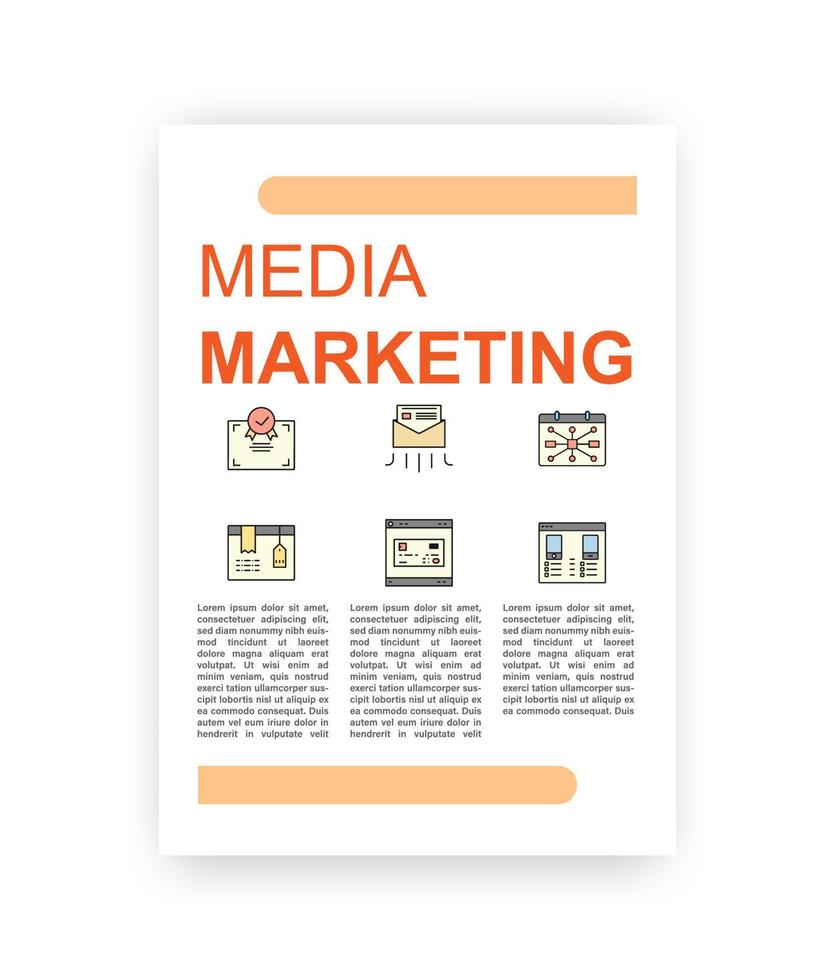 Media marketing icons business A4 documentation templates. vector