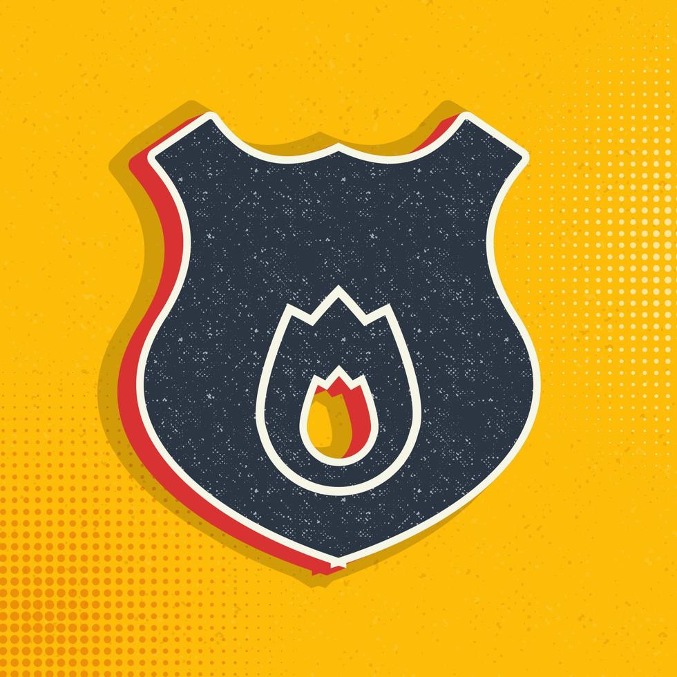 bombero proteger popular arte, retro icono. vector ilustración de popular Arte estilo en retro antecedentes