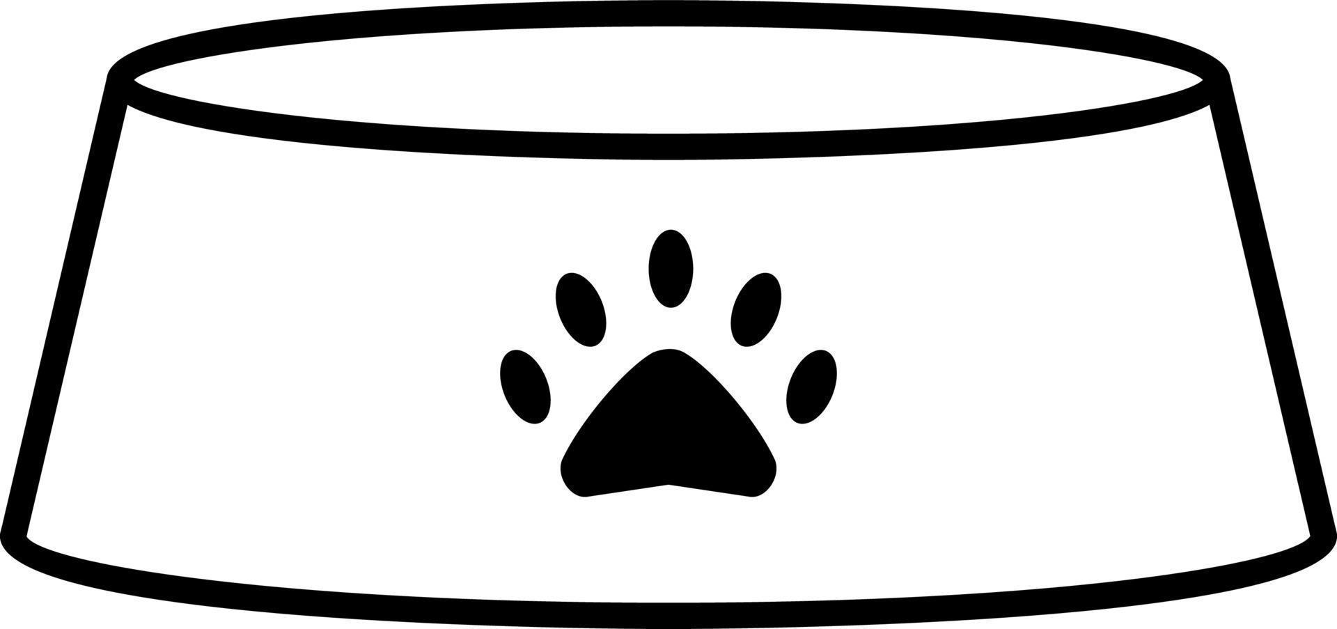 Bowl, dog, food vector icon on transparent background. Outline Bowl, dog, food vector icon