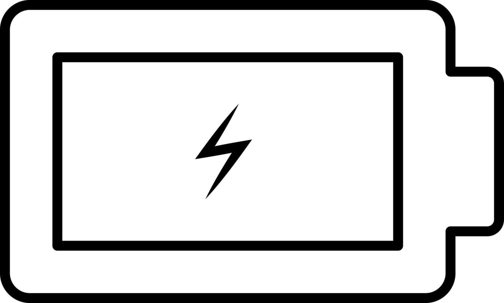 Line vector icon charge, battery. Outline vector icon on white background