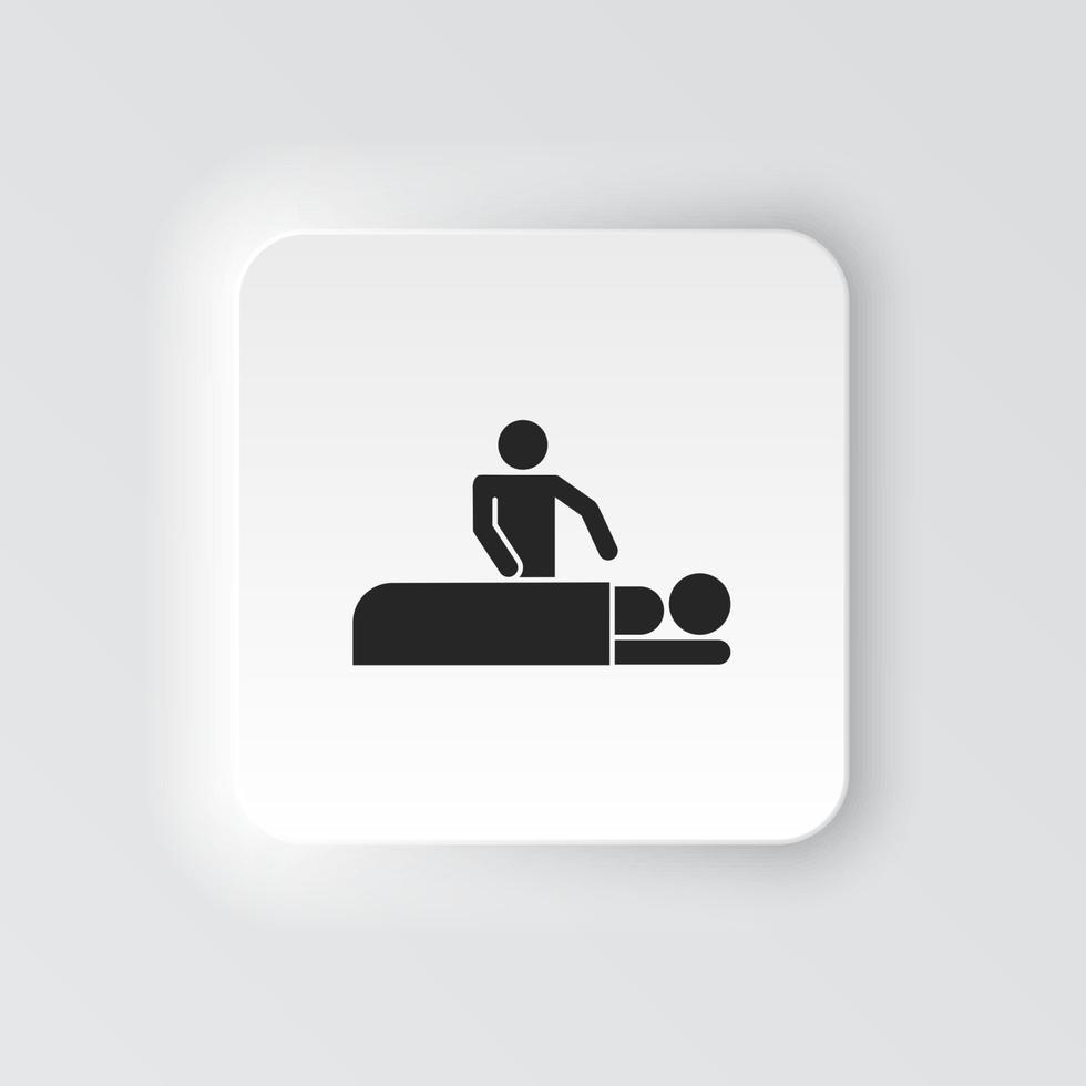 Rectangle button icon Massage. Button banner Rectangle badge interface for application illustration on neomorphic style on white background vector
