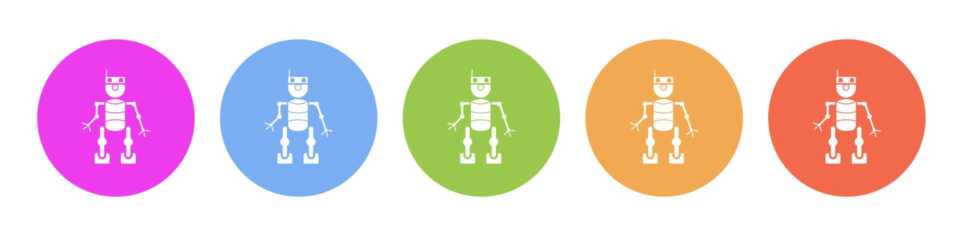 Multi colored icon Robot technology. Button banner round badge ...