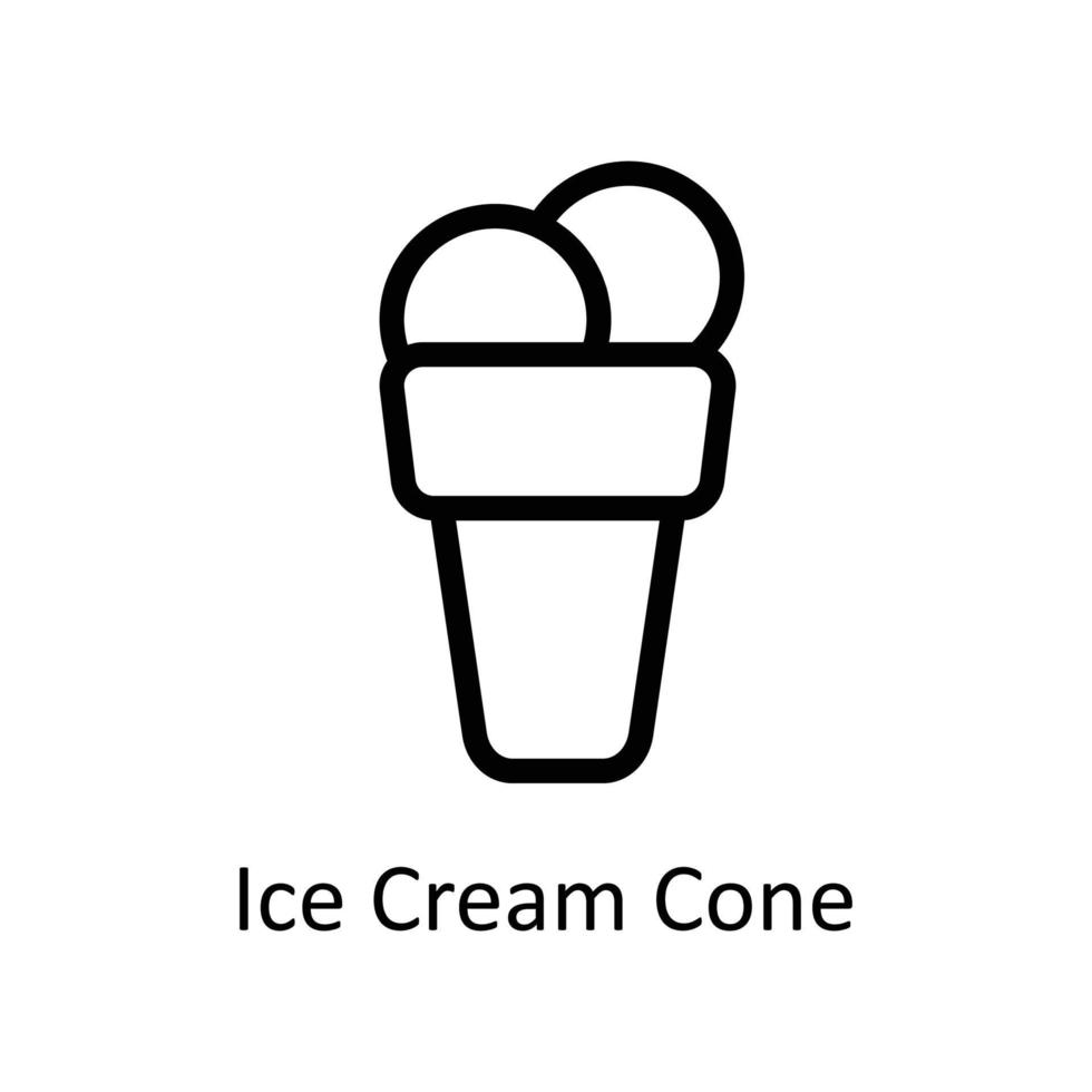 Ice Cream Cone Vector Outline Icons. Simple stock illustration stock