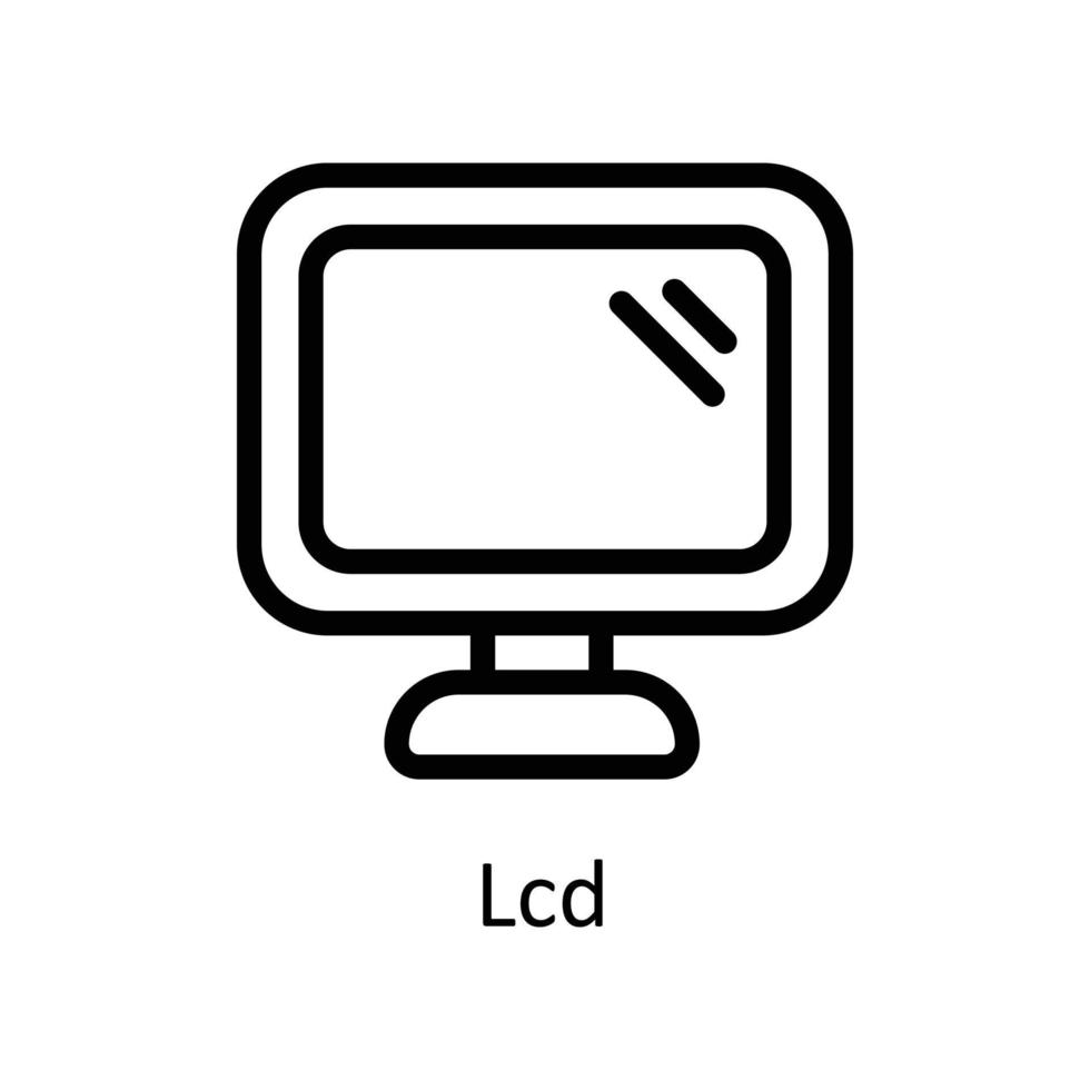 Lcd Vector  Outline Icons. Simple stock illustration stock