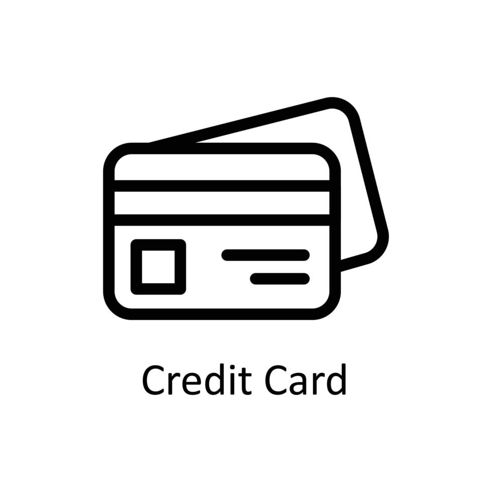 Credit Card Vector  Outline Icons. Simple stock illustration stock