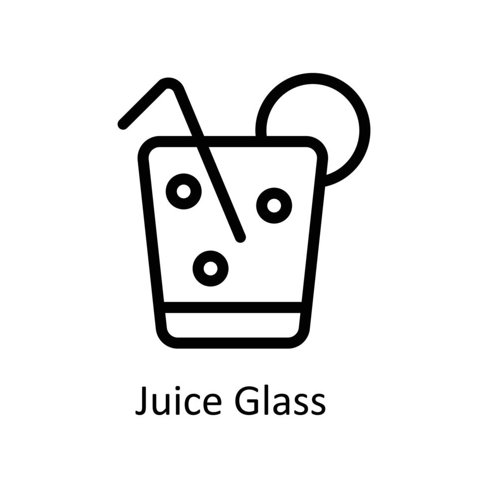 Juice Glass Vector  Outline Icons. Simple stock illustration stock