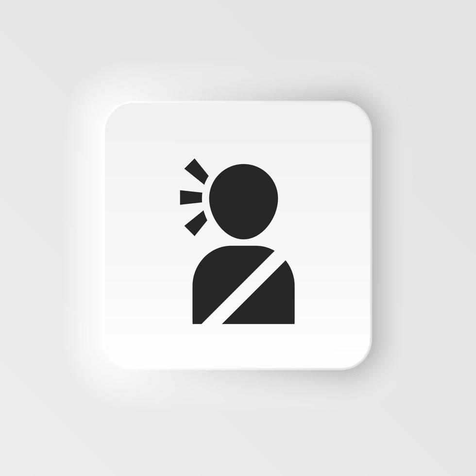 Accident, benefits, driver, inure icon - Vector. Insurance neumorphic style vector icon. on white background