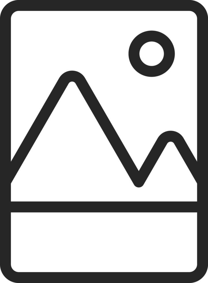 montañas, foto vector icono. multimedia minimalista contorno vector icono. en blanco antecedentes