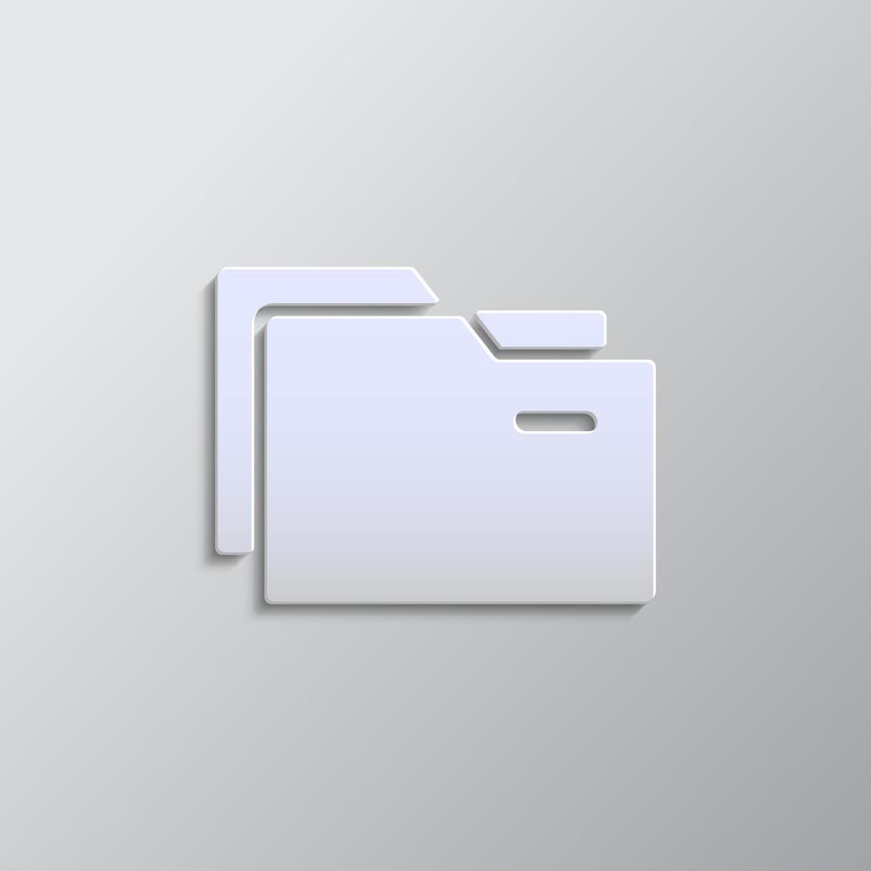 folders paper style, icon. Grey color vector background- Paper style vector icon.