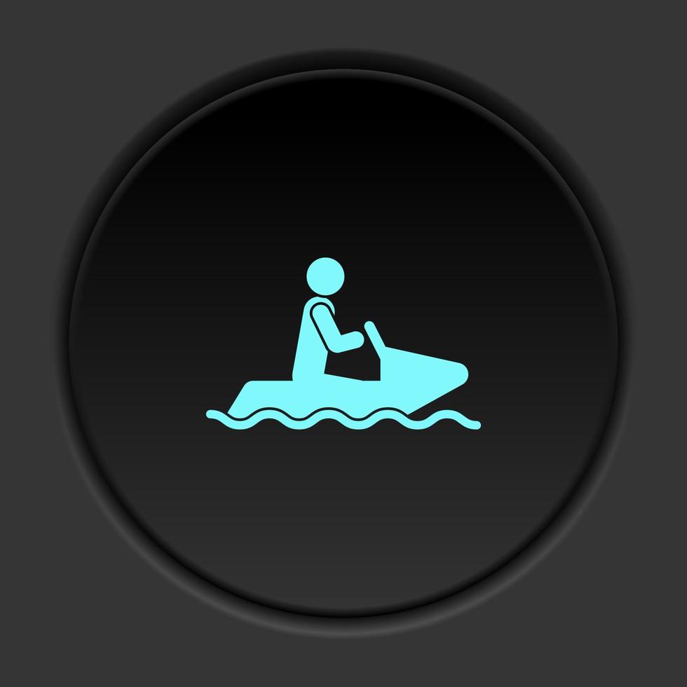 Round button icon Snow motorbike. Button banner round badge interface for application illustration on dark background vector