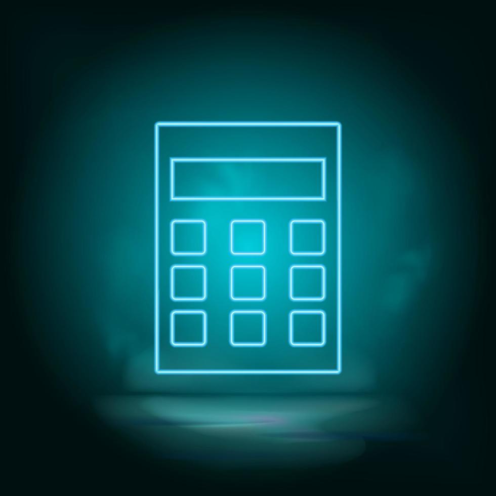 Calculator blue neon vector icon. Simple element illustration from map and navigation concept. Calculator blue neon vector icon. Real estate concept vector illustration. on white background