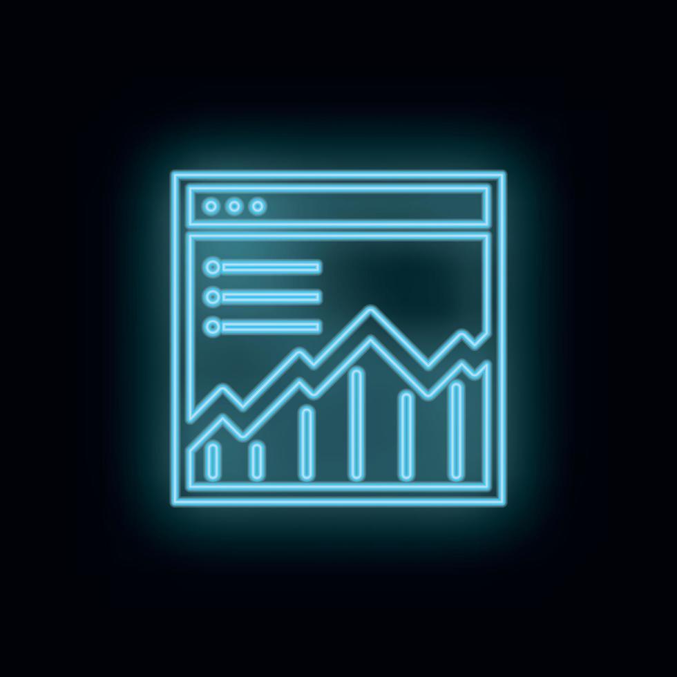 Graphic, site, network, neon, icon. Web Development Vector Icon. Element of simple symbol for websites, web design, mobile app, infographics. Line symbol for website design on white background