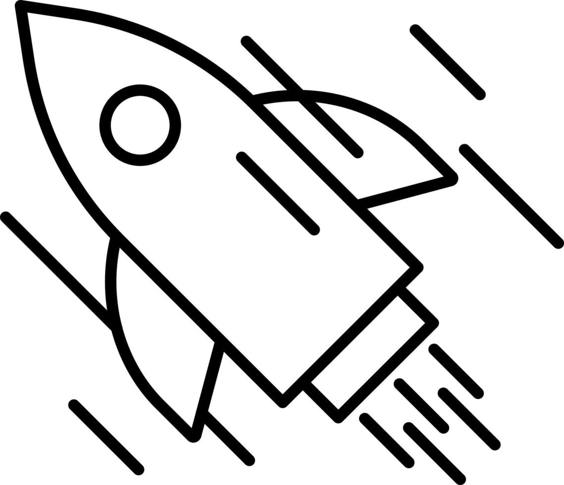 Rocket, line vector icon on transparent background. Outline Rocket, line vector icon.