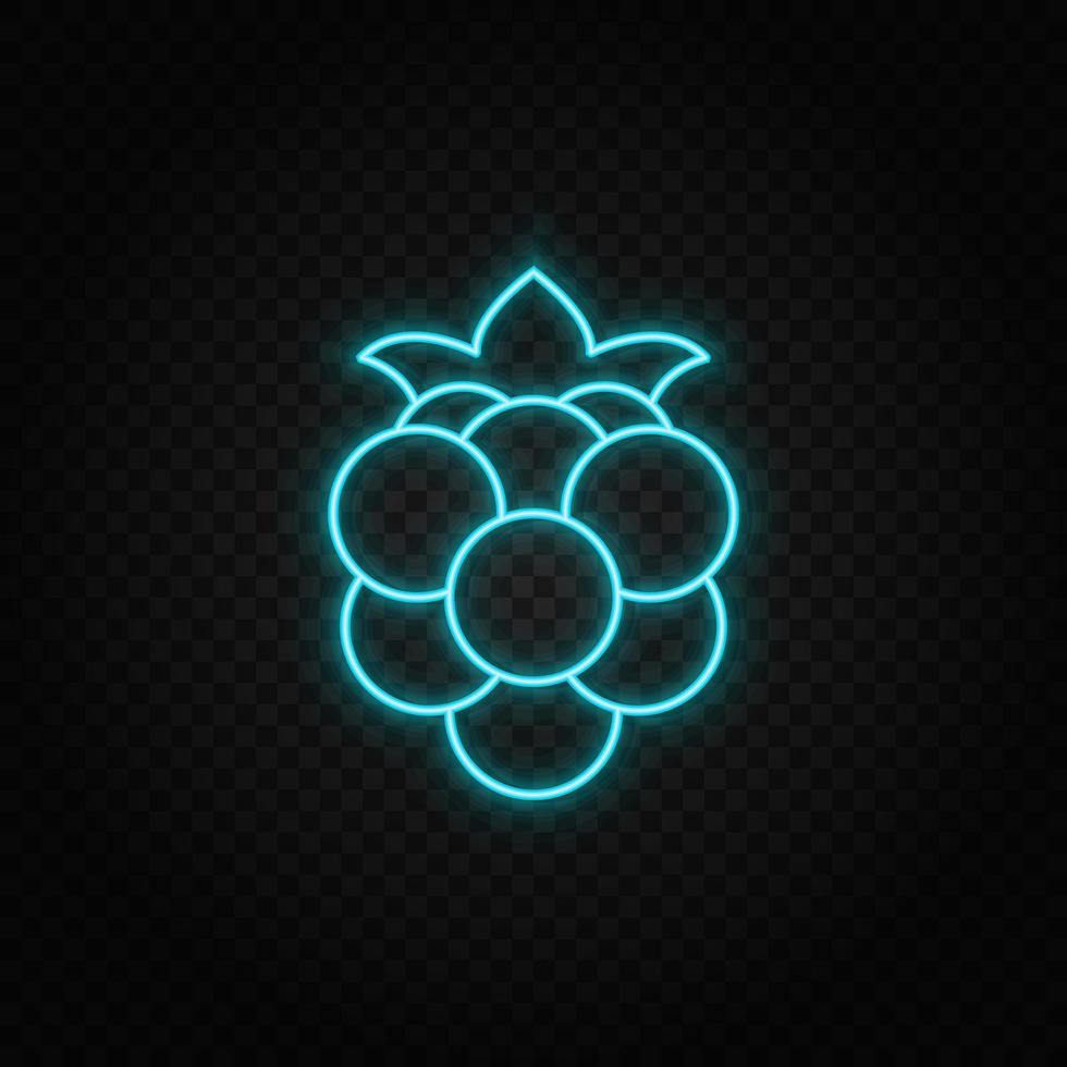 strawberry neon icon. Blue and yellow neon vector icon. Transparent background