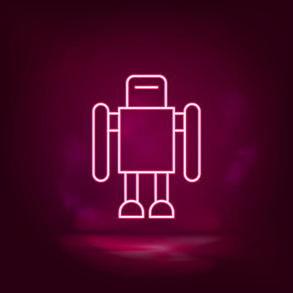 Artificial intelligence, bionic man vector neon icon. Illustration isolated vector sign symbol - Manufacture Robotics icon vector neon - Vector.